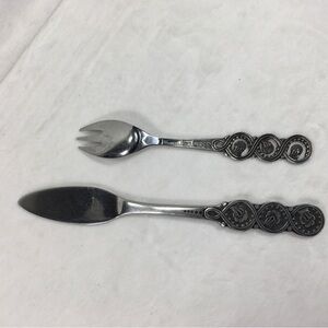 National Silver Co NOUVEAU Stainless Japan Glossy Silverware Dinner Knife Fork